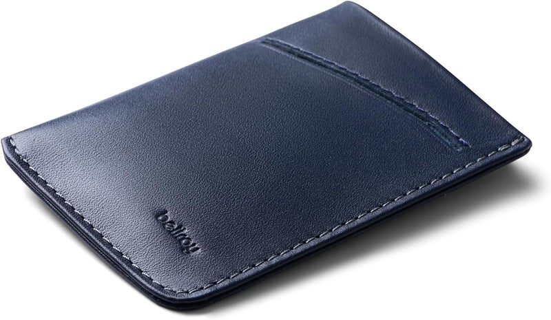 BELLROY حافظة بطاقات (حافظة بطاقات جلدية فاخرة أو محفظة بسيطة، تحمل من 2 إلى 8 بطاقات أو بطاقات عمل، تخزين ملاحظات مطوية) - أزرق داكن - Image 1
